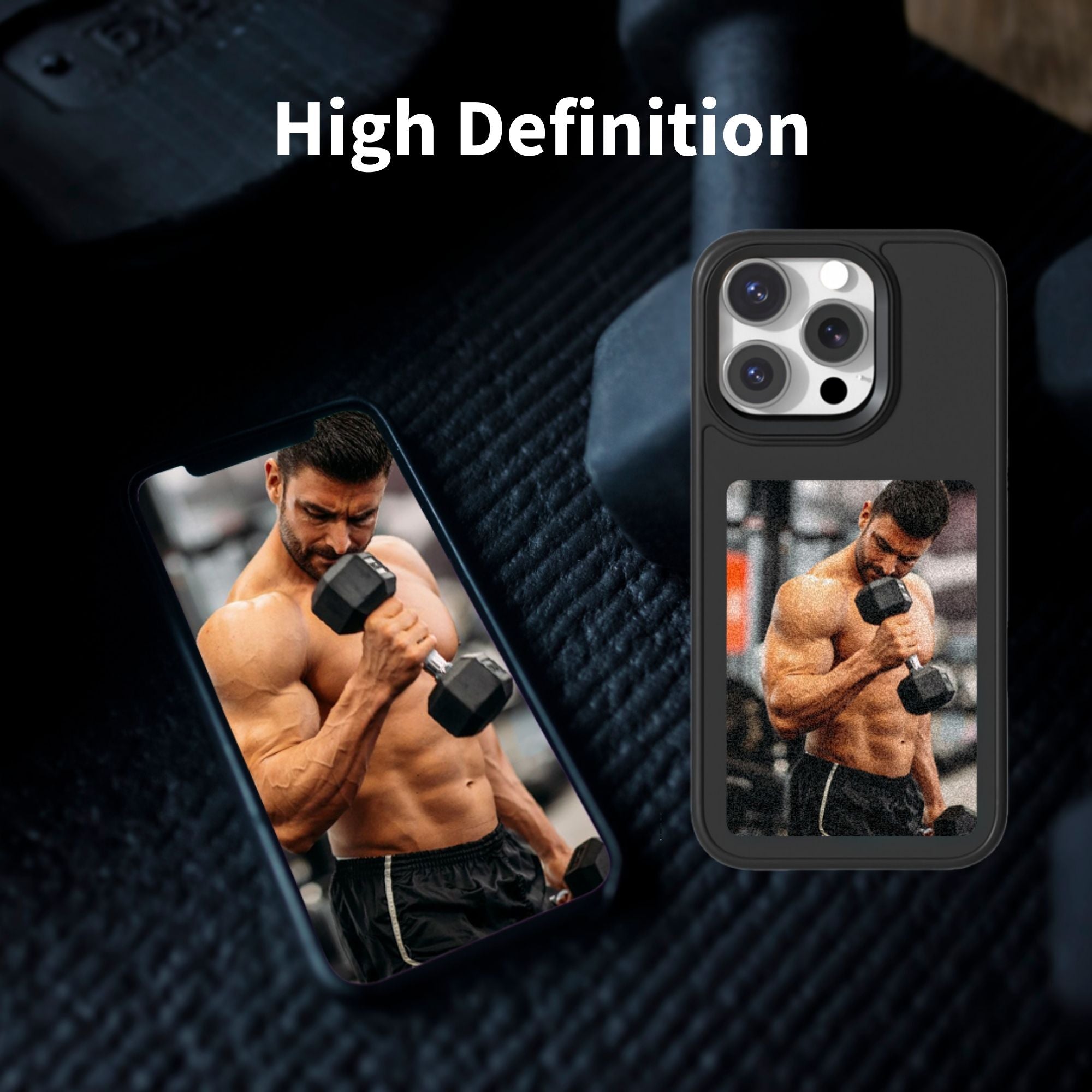 E-Ink Phone Case for iPhone 15/16. Train Focus, Show Off Strong – Your Goals, Your Case.