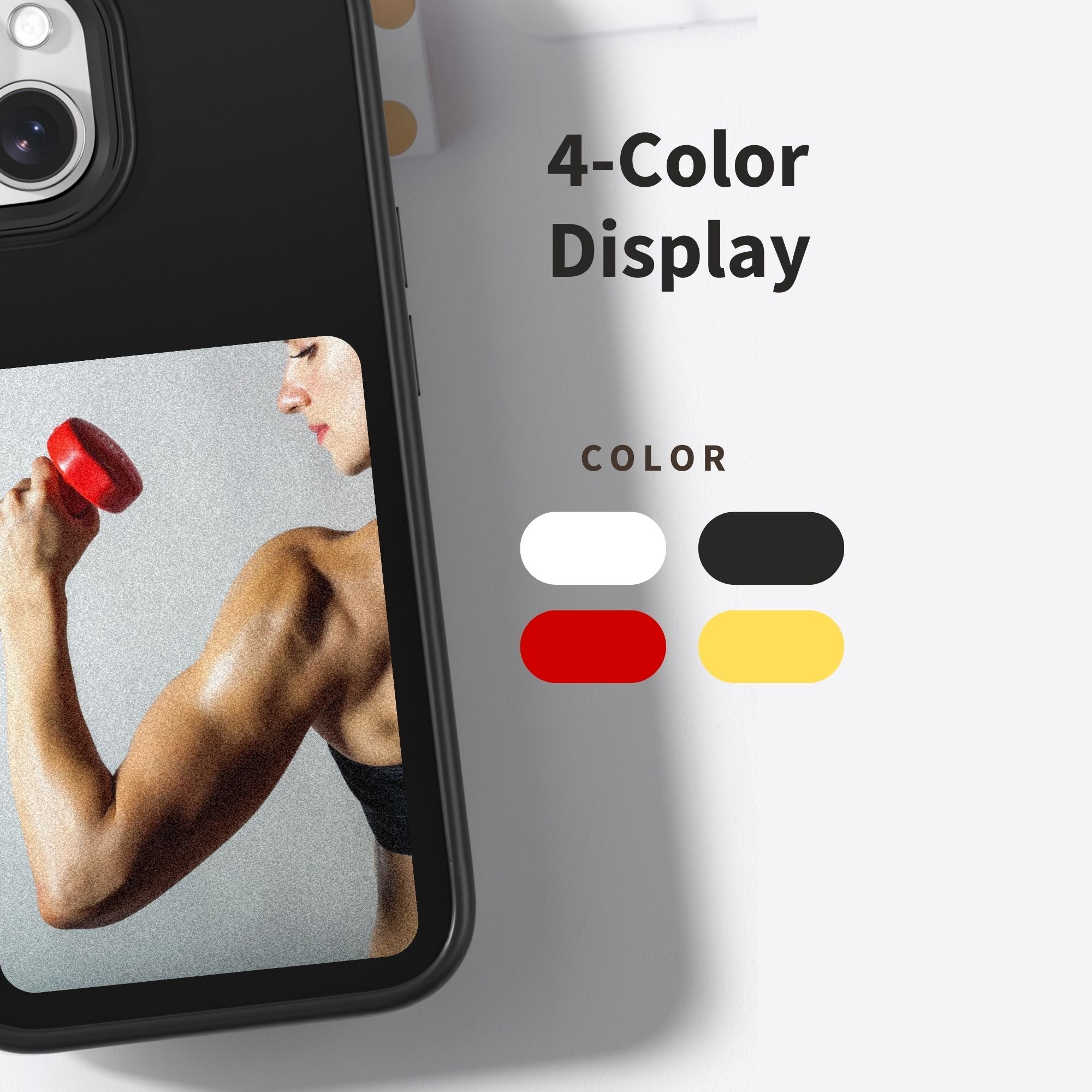 E-Ink Phone Case for iPhone 15/16. Train Focus, Show Off Strong – Your Goals, Your Case.