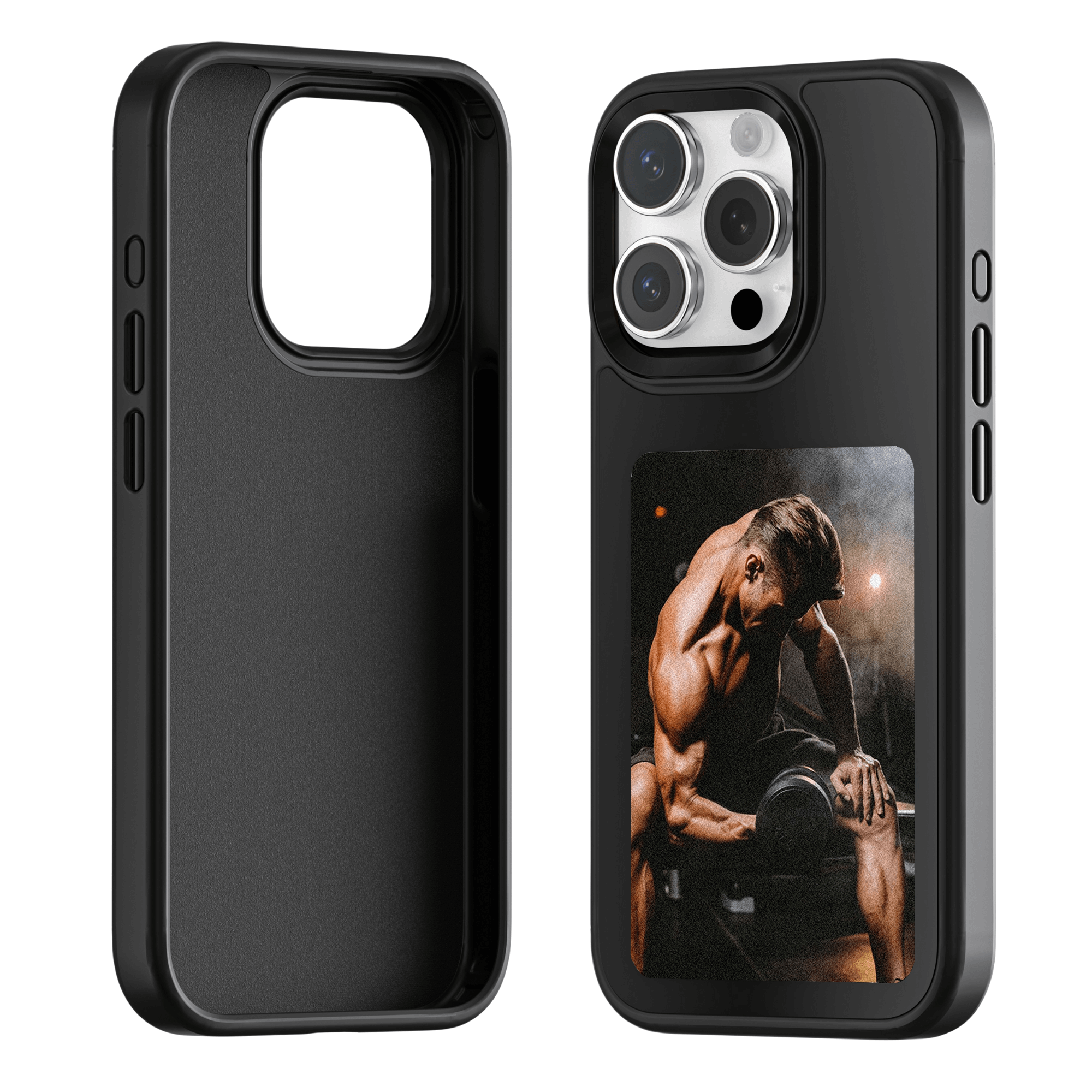 E-Ink Phone Case for iPhone 15/16. Train Focus, Show Off Strong – Your Goals, Your Case.